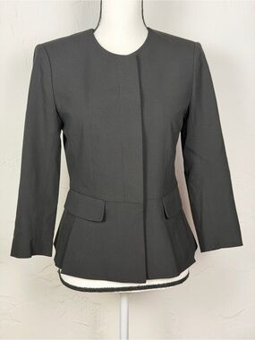 Ann Taylor Black Tailored Peplum Blazer - Professional and Sleek size 2